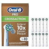 Oral-B Pro CrossAction Aufsteckbürsten für elektrische Zahnbürste, X-förmige Borsten, briefkastenfähige Verpackung, 10 Stück