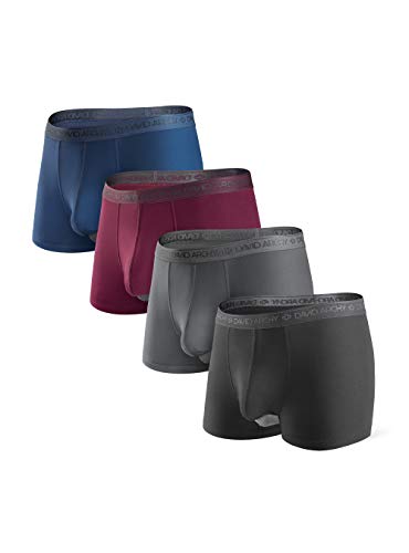 DAVID ARCHY Herren Boxershorts Unterwäsche Weiche Micro Modal Trunks mit ergonomischer Tasche (4er Pack)