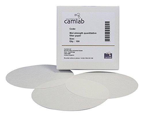 camlab 1171189 Grade 53 [540] Quantitative Wet Stärke Filter Papier, ashless, 150 mm Durchmesser (100 Stück)