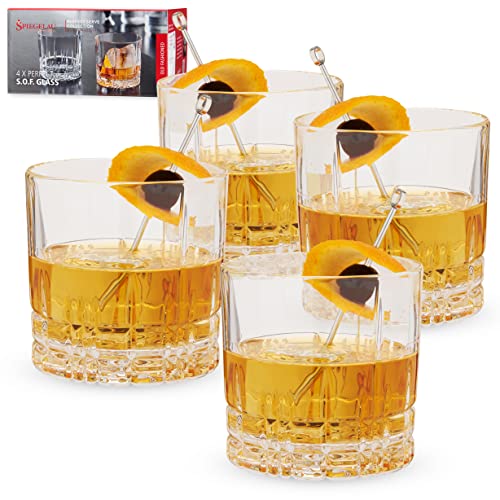 Spiegelau & Nachtmann, 4-teiliges Whisky-Set, Single Old Fashioned Glas, 270 ml, Kristallglas, Perfect Serve, 4500177