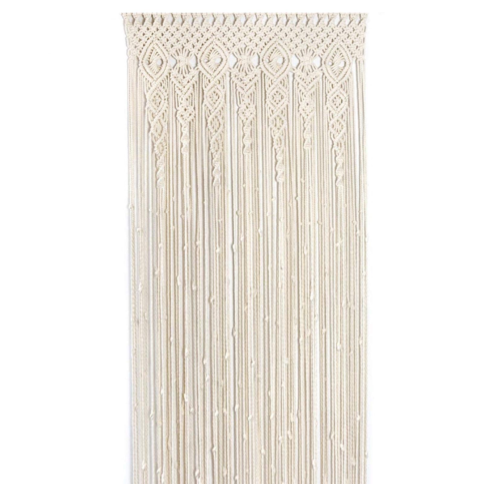 Nrkin Makramee Vorhang Wandbehang Macrame handgewebte Boho Hochzeit Hintergrund Küche Vorhänge Türvorhang, 90x180cm