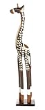 80cm Holz Giraffe Holzgiraffe Deko Afrikanischer Stil im Antik Look Handarbeit aus Bali + Glücksbringer Armband