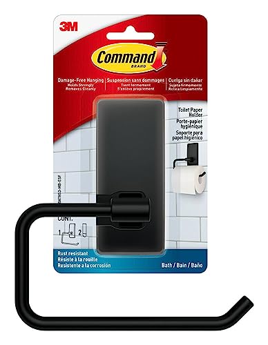 Command Toilettenpapierhalter [abnehmbar] 1 Halter (Mattschwarz)