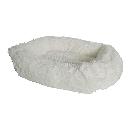 Kuscheliges Bett Katzenkorb Katzenbett Hundekorb Hundebett Flausch Tierkorb Bär 55x42x15cm MARS&MORE (Weiß)