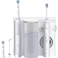 Oral-B Oral Health Center Munddusche, Wasser-Dentalseide, 1 Oxyjet Kanüle, 1 WaterJet Kanüle, 1 elektrische Zahnbürste iO4, 2 Bürsten