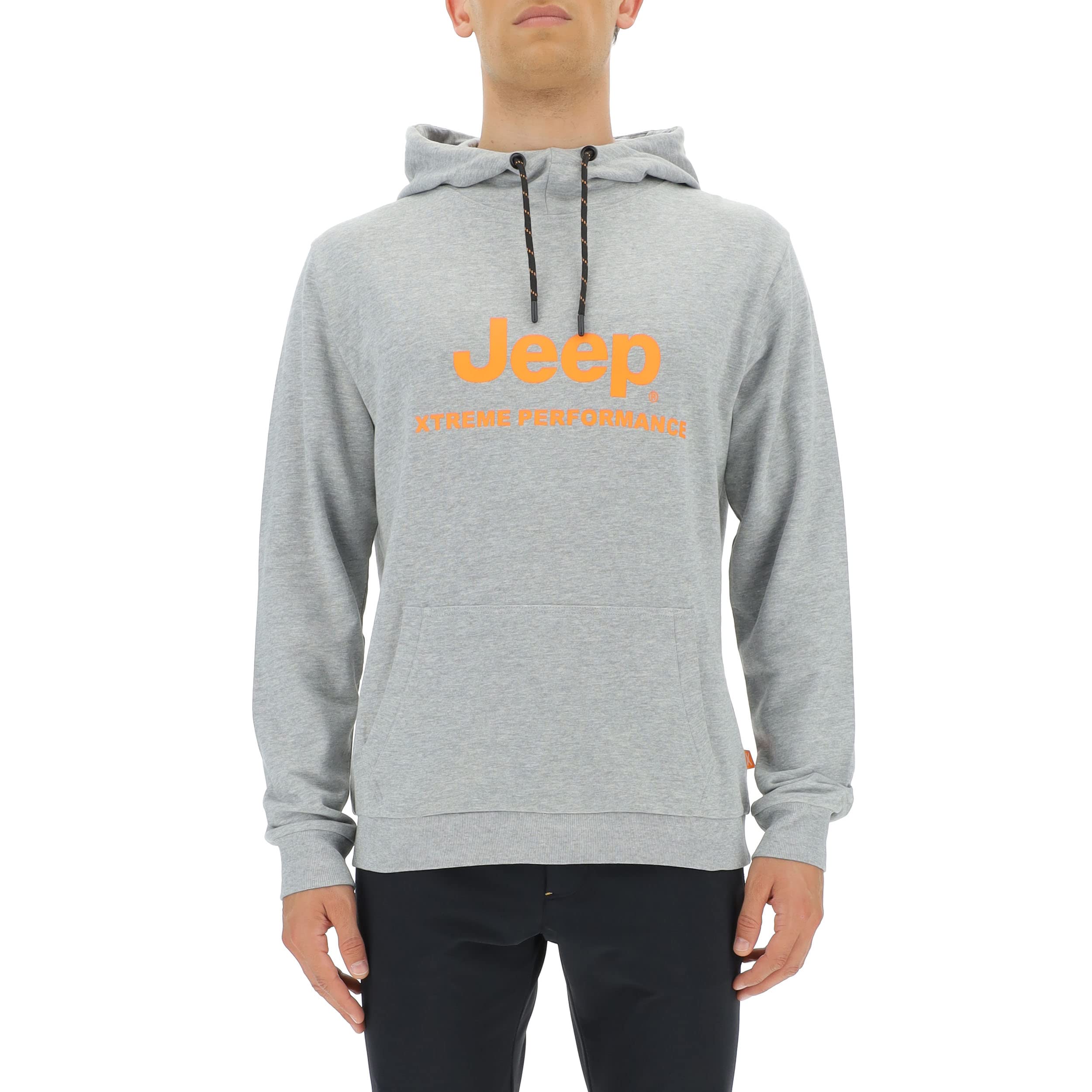 JEEP O102626-J875 XP Man Hooded Sweatshirt Xtreme Performance Print JX22A Light Grey M/Sun Ora S
