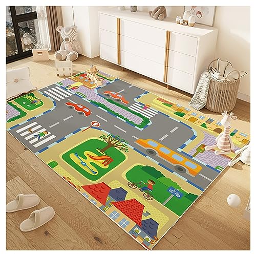 Carpet，Rug，playroom rug，Bedroom rug， Spielmatte, Autoteppich for Spielzimmer, Autoteppich, Spielmatte, pädagogische Straßen, Verkehr, Stadtleben, Spielzeugautos, Teppich (K, 140 x 200 cm) ( Color : G