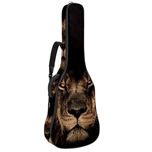 Gitarrentasche afrikanischer Löwe Gitarre Tasche Wasserdichte 40 41 Zoll Guitar Case Oxford Gitarre Tasche Drucken Gitarren Bag Tragetasche Rucksack