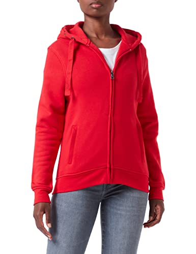 HRM Damen 807 Premium Hooded Jacket I Fair Trade Frauen Kapuzenjacke, 320 g/m² I Aus 70% Baumwolle & 30% recyceltem Polyester, red, XS