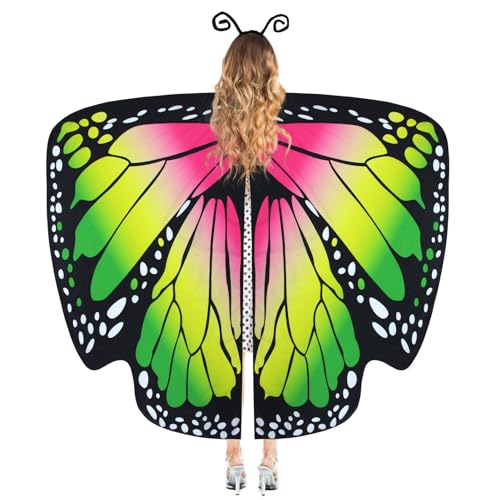 BTAISYDE Schmetterling Kostüm Schmetterlingsflügel für Frauen Schmetterlingsflügel Kostüm Schmetterling Schmetterling für Frauen Schmetterling Kostüm,E