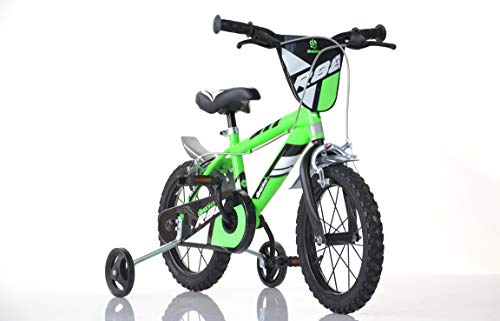 Jungen Kinderfahrrad grün 416U Jungenfahrrad – 16 Zoll | TÜV geprüft | Original | Kinderrad mit Stützrädern - Das Fahrrad als Geschenk für Jungen