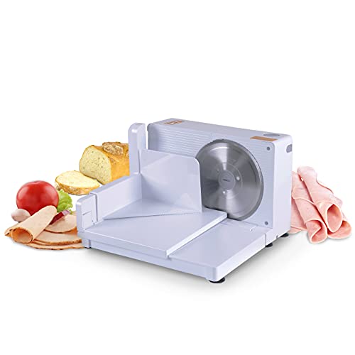 SuperHandy Allesschneider 17cm Zoll-professionell bewegliche & zusammenklappbarer Elektro AC 230 V 50 Hz 120 Watt für: Fleisch- und Wurstwaren, Feinkost & Käse mit Einer Edelstahl-RSG Solingen Klingen