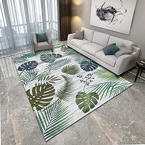 FGDSA Design-Teppich für Wohnzimmer, Kurzflor und gerade, Soft Touch, extra groß, Kletterteppich für Kinder, einfacher Teppich, bedruckt, grün, 160 x 230 cm