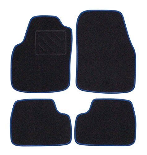 RAU DAKSBL0880 Nadelfilz Fußmatten Schwarz, mit Einfassung Blau