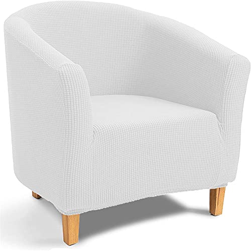 Sesselüberwürfe Sesselschoner Elastische Sesselhusse Sesselbezug Stretch Sesselhusse Abdeckung Couch Bezug Husse für Cafe Stuhl Sessel (Weiß)