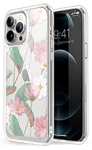 i-Blason Halo Schutzhülle für iPhone 13 Pro Max 6,7 Zoll (2021 Release), dünne, transparente Hülle mit TPU-Innenstoßfänger (Gänseblümchen)