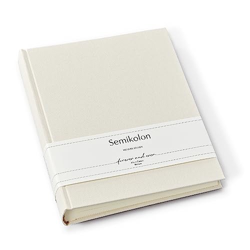 Semikolon 367182 Foto-Album Classic Medium Wedding Edition – 21,6x25,5 cm, 80 Seiten cremeweiß, 160 Fotos, chamois creme