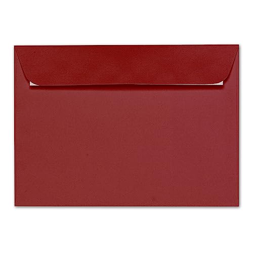 ARTOZ 50x Briefumschläge DIN C5 Rot (Weinrot) - 229 x 162 mm Kuvert ohne Fenster - Umschläge selbstklebend haftklebend - Serie Artoz 1001