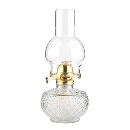 amanigo 500ml große Kapazitätsöllampe - Kristallglas-Schornsteinkerosenlampe Hurrikan-Paraffin-Laterne mit 5-Docht for den Innenbereich