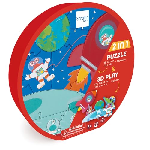SCRATCH 276181203 Spielpuzzle 3D 2-in-1, Motiv: Weltraum, 32 Teile
