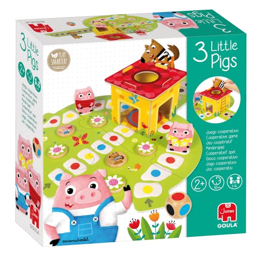 Goula D53146 - 3 Kleine Schweinchen, 3 Little Pigs, Brettspiel, Kooperatives-Spiel