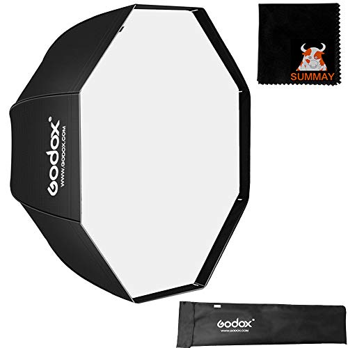 Godox Softbox 32 Zoll / 80cm Portable Achteckige Softbox Reflektor Schirm Softbox für Speedlite Studio Blitz Monolight Kamerablitz Blitzgerät Portrait mit Tragetasche (Softbox 80cm)
