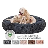 Hundebett Flauschig, Hundekissen Rund Haustierbett Donut Katzenbett Waschbar, kuschelbett Hund für Katzen Hunde (Ø 50-120cm / 7 Größen)