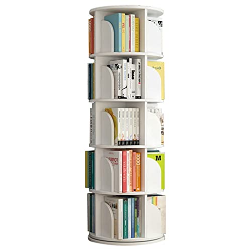 Eck-Bücherregal 360° Holz-Kunststoffplatte 2/3/4/5 Etagen Bücherregal Bücherregal Organizer Für Schlafzimmer Wohnzimmer Arbeitszimmer (Color : Weiß, S : 40 * 157cm)