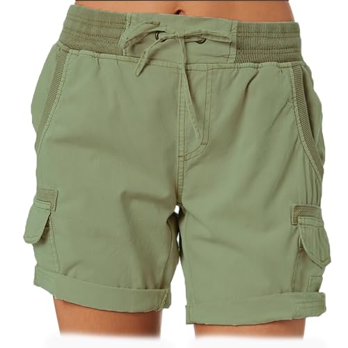 DAGMARA Attreasure Freizeit-Shorts für Damen, Frühlings-Wander-Outdoor-Lounge-Shorts, lässige lockere Damen-Shorts mit hoher Taille (B,L)