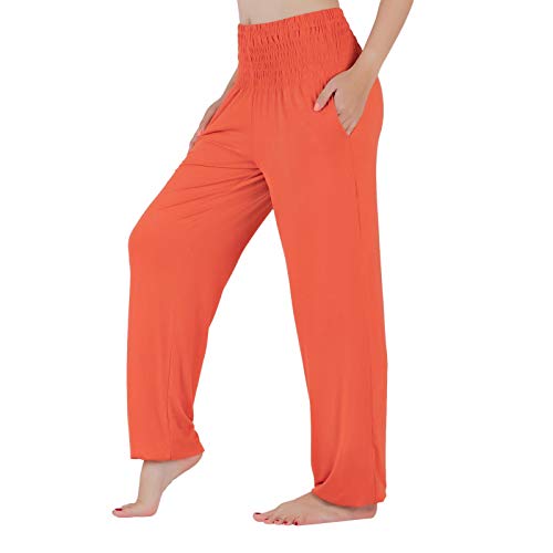 Lofbaz Yogahosen für Frauen Jogginghose mit hoher Taille Workout Jogger Umstandsmode Pyjamas Leggings Damenbekleidung Orange S