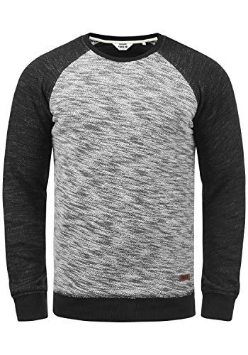 !Solid Flocker Herren Sweatshirt Pullover Flocksweat Pulli mit Rundhalsausschnitt, Größe:M, Farbe:Black (9000)