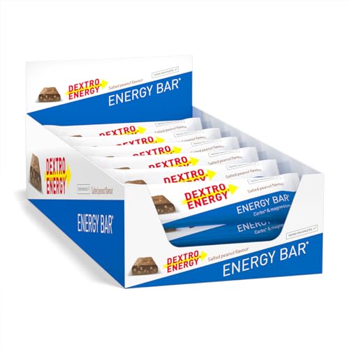 Dextro Energy Energy Bar - Leckerer Ausdauer und Proteinriegel mit Kohlenhydraten und Magnesium für Fitness und Ausdauer Sportler - Salty Peanut - 24 x 50 g (24er Pack)