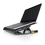 Targus 4333556 Laptop Kühler, Cooling Pad inkl. USB Hub mit 4 USB,2 Ports, 4-fach 4-fach höhenverstellbarer Laptopständer mit Lüfter für bis zu 17" Notebooks – AWE81EU