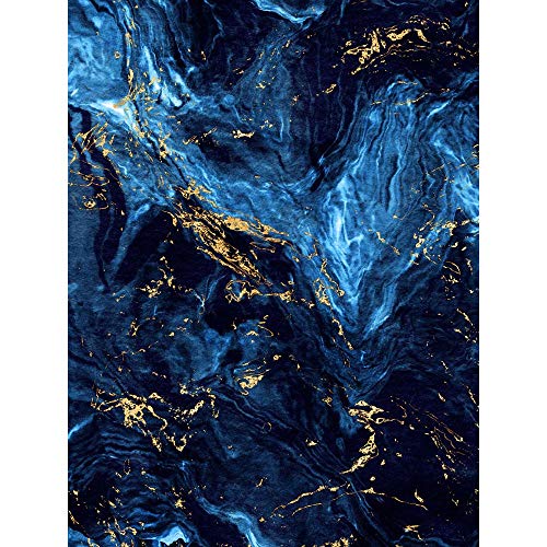 Abstract Dark Blue Gold Swirl Unframed Wall Art Print Poster Home Decor Premium