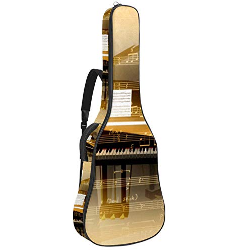 Gitarrentasche mit Reißverschluss, wasserdicht, weich, für Bassgitarre, Akustik- und klassische Folk-Gitarre, Klaviermusik