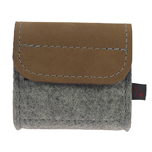 Premium Taschenapotheke von ebos ✓ Globulitasche aus echtem Wollfilz ✓ 12 Schlaufen | leer | (Leder braun/hellgrau)