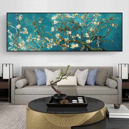 Rumlly Van Gogh Almond Blossom Famous Oil Painting Poster And Prints Canvas Wall Art Flower Picture Decor For Living Room 50x150cm No Frame