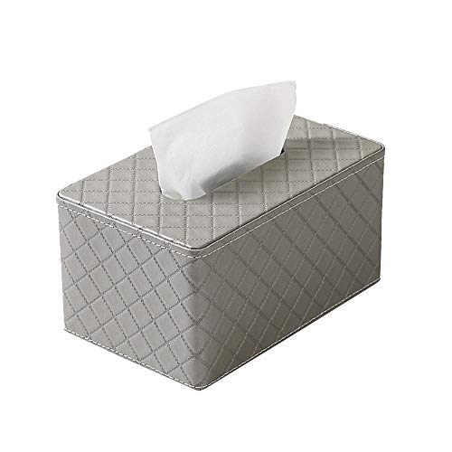 ZXGQF Tissue Box Rechteckiger Papierhandtuchhalter Für Zuhause, Büro, Auto, Autodekoration Tissue Box Holder, Plaid Grey
