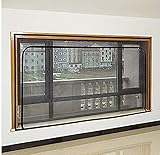 BASHI Balkon-Fenster-Sicherheitsgitter für Katzen, Katzenschutz-Fensternetz mit Selbstklebeband, Reißverschluss Anti-Mücken-Fensternetz, DIY Größe