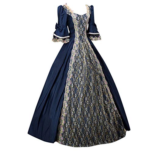 SALUCIA Damen Mittelalter Gothic Kostüm Elegant Retro Kleider Gewand Viktorianisches Renaissance Prinzessin Barock Rokoko Kleidung SA210