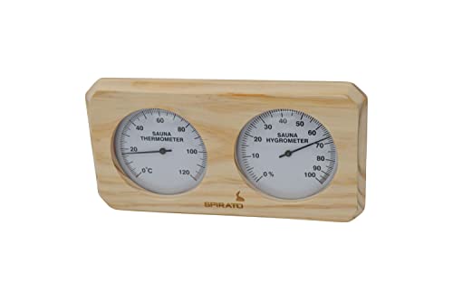 Sauna Thermometer + Hygrometer im Holzrahmen