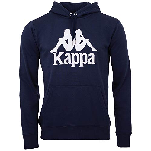 Kappa Herren Taino Sweatshirt Authentic | Kapuzenpulli, Retro-Look Hoodie, Pullover Sweater Long-Shirt, Regular fit, 821 navy, Größe L