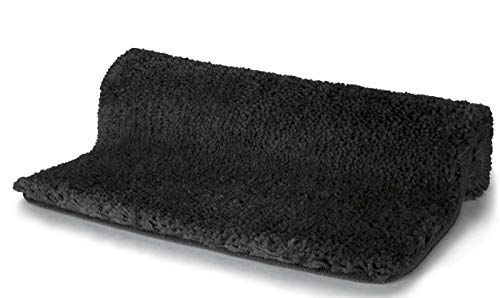 Spirella Badteppich Badematte Duschvorleger Mikrofaser Hochflor | flauschig | rutschhemmend | geeignet für Fußbodenheizung | 70x120 cm | Schwarz