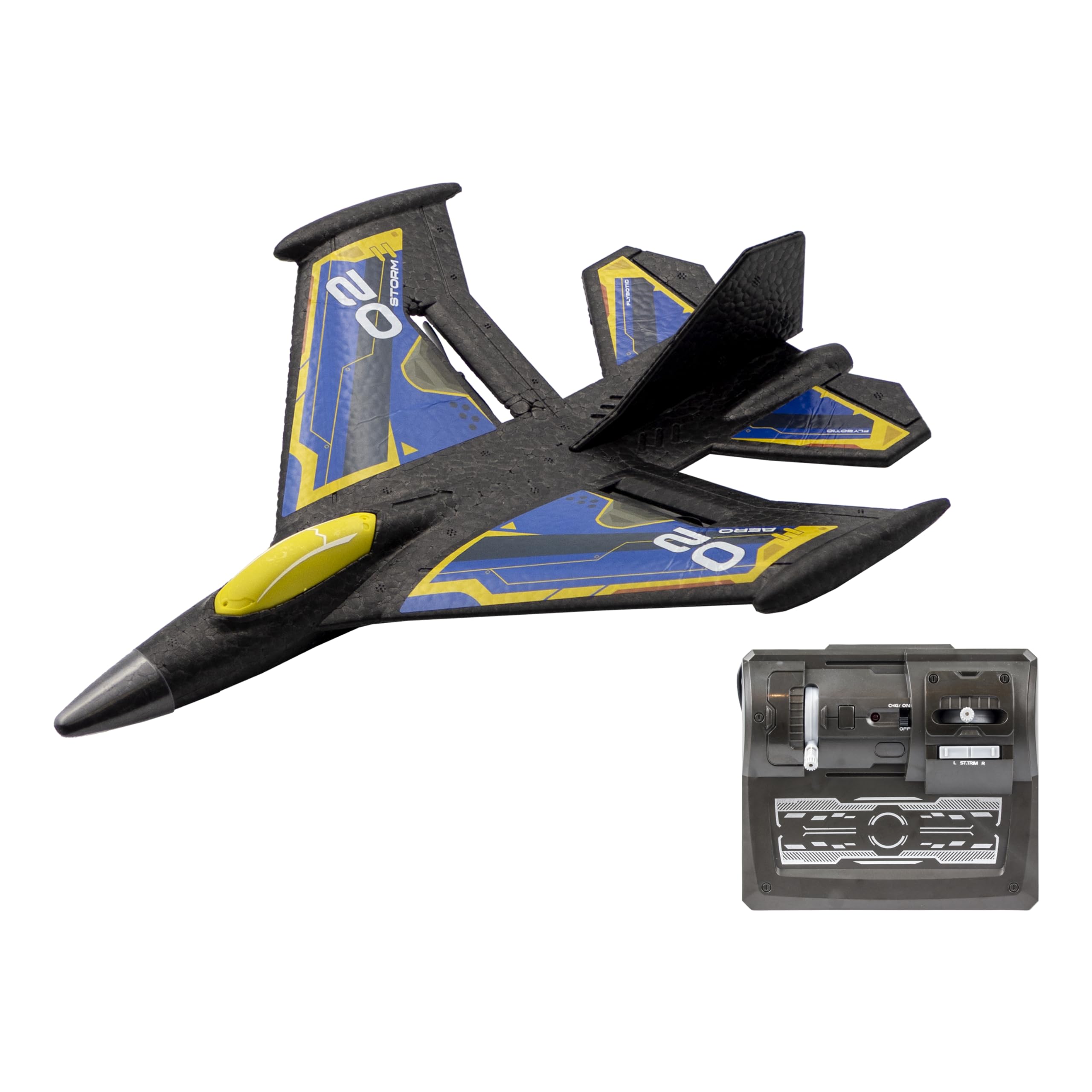 Silverlit FLYBOTIC - ferngesteuertes Sonic Evo-Flugzeug - blau - 31 cm