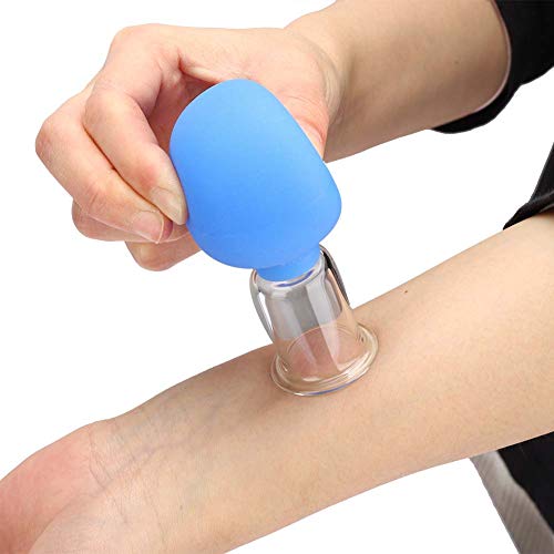 Glas-Silikon-Schröpfschalen, Vakuum-Saug-Massageschalen Glas-Schröpfen-Set für die Körpermassage zur Förderung der Durchblutung