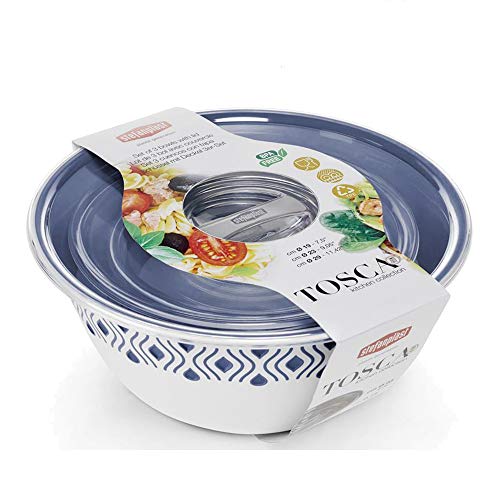 Stefanplast Salatschüsseln „Tosca Tris“ mit Deckel für Lebensmittel extra Qualität 100% Made in Italy (blau)