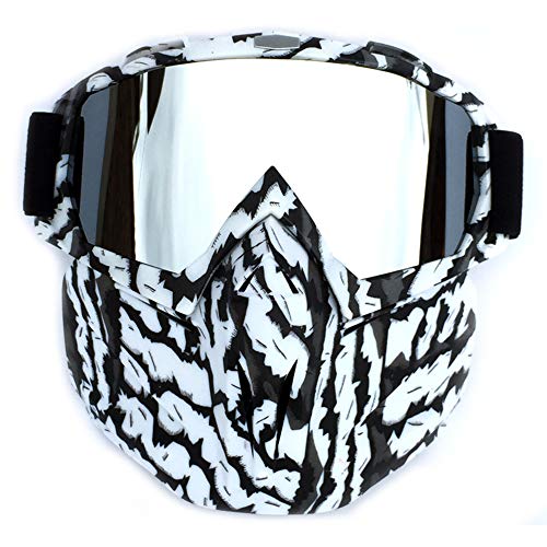 HONCENMAX Motorrad-Schutzmaske, Motorrad Maske Brille Herren Motorrad Goggle Gesichtsmaske Schutzmaske männer Schutzbrille Skibrille - für Motorrad Snowboard Brille Motorradbrillen UV-Schutz