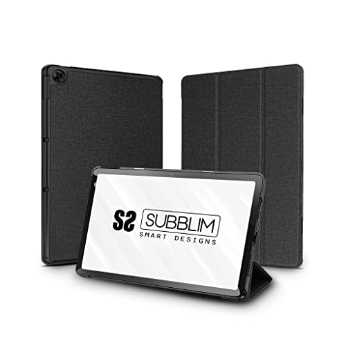 Subblim Tablet-Schutzhülle Realme Pad 25,6 cm (10,4 Zoll), Magnetverschluss, Zwei Blickwinkel, stoßfest, USB-Ladeanschluss, Schwarz