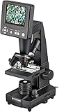 Bresser Durchlicht und Auflicht LCD-Mikroskop 50x-500x, (2000x digital), 5 Megapixel Sensor und 8,9 cm (3.5") Display, inklusive Kreuztisch, SD Karten Anschluss und umfangreichem Zubehör