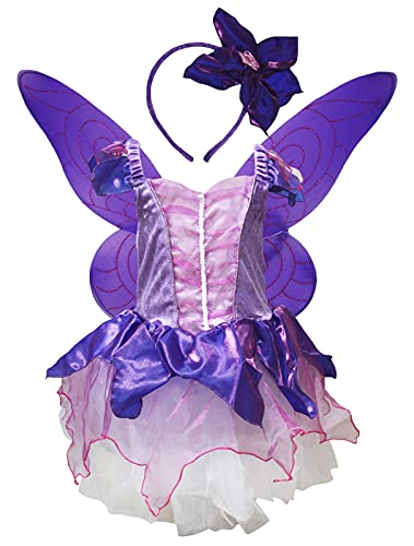 Petitebelle Fee Kostüm Kleid 1-10J (Violett, 6-8 Jahre)